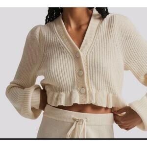 LoveShackFancy Women's Adessa Wool Cashmere Cardigan Sweater Size XS *Flawed*